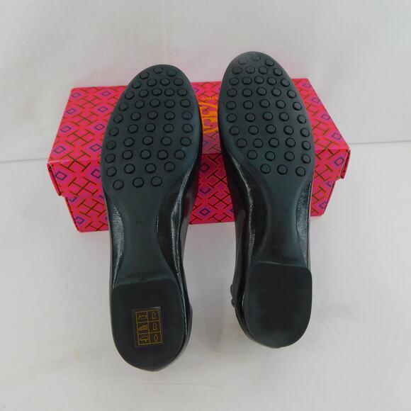 Tory Burch Women's Claise Ballet Goat Leather Black/Gold Shoes Size 7.5 New - Picture 10 of 10